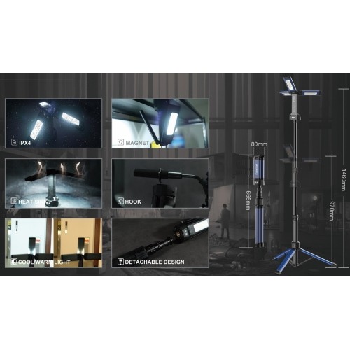 Šviestuvas COB (18W) su trikoju (įkraunamas)