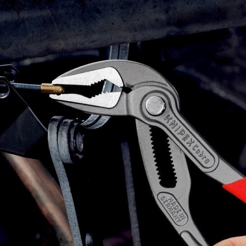 Santechninės replės prailgintos KNIPEX SLIM Cobra su fiksavimu 180mm