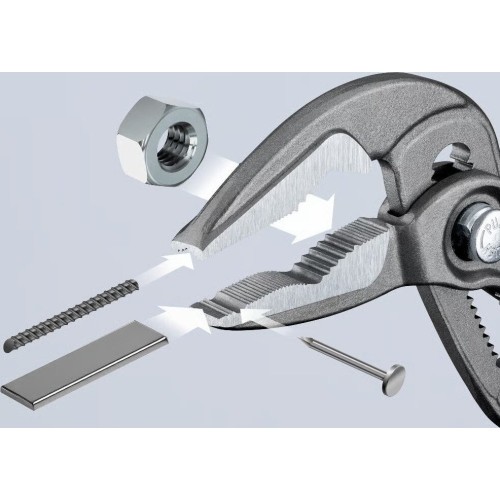 Santechninės replės prailgintos KNIPEX SLIM Cobra su fiksavimu 180mm