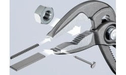 Santechninės replės prailgintos KNIPEX SLIM Cobra su fiksavimu 180mm