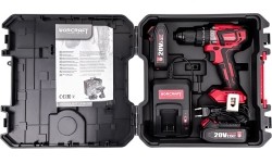 Li-ion Cordless Driver / Drill 20V with accesory kit 74pcs, 2x2.0Ah