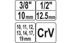Specializuotų galvučių su išpjova rink. 7vnt (10-19mm)