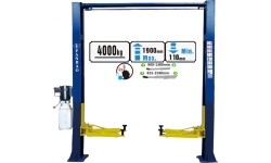 Hidraulinis dviejų kolonų keltuvas su mechaniniais saugumo fiksatoriais 4t 380V, (3 pakopų letenos)