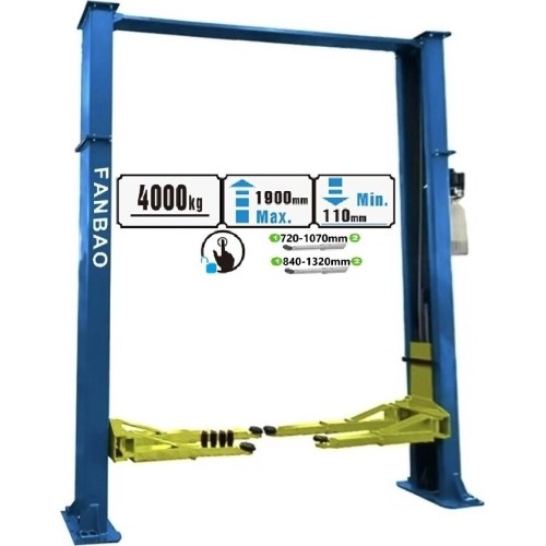 Two post lift with electromagnetic release 4.0t, 380V H3833mm