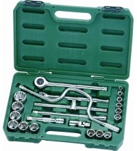 1/2" Galvučių 12-kampių rinkinys 22vnt. (5/16" - 1-1/4") (Colinė sistema)