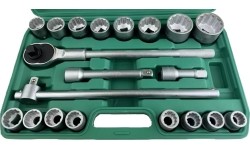 3/4" Dr. Deep socket set 21pcs (19-50mm) 12pt