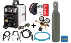 Semi-automatic KIT FORBY® MIG-200LT PRO (synergistic) + CO2 cylinder 8l with accessories