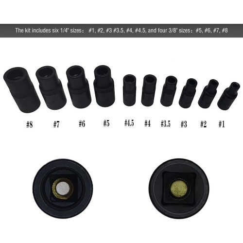 Tap adapters set 1/4", 3/8" (10pcs)