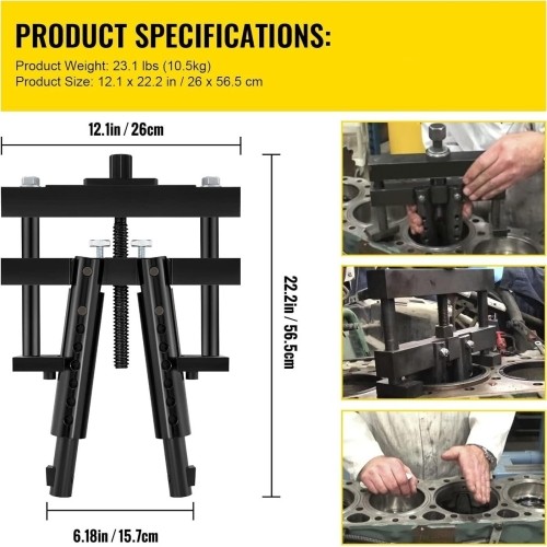 Universalus cilindro indėklo nuėmiklis 2 griebtuvų