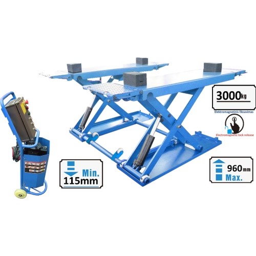 Scissor hydraulic lift with electromagnetic release, 3.0t - 3.0t, 380V