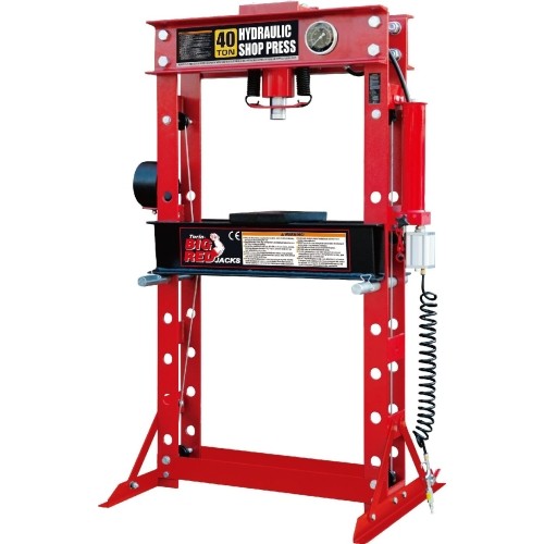 Pneumatic / hydraulic shop press with gauge 40t