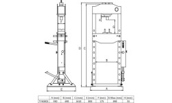 Pneumatic / hydraulic shop press with gauge 40t