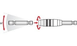 Adapteris šarnyrinis su magnetu 1/4" 100mm
