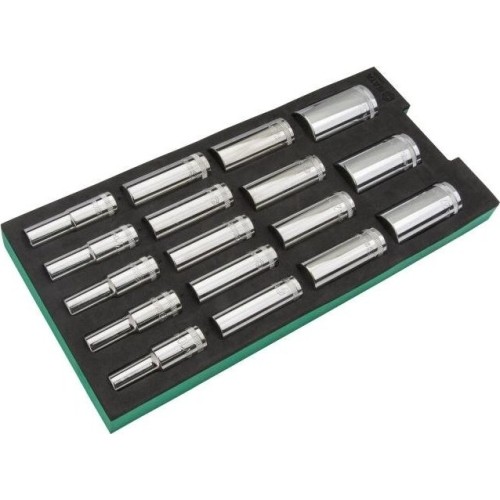 Padėklas. Prailgintų galvučių rinkinys 1/2'' 17vnt.