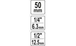 1/2" Dr. Impact adapter for bits HEX 1/4"