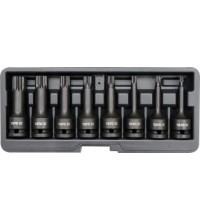 1/2" Dr. Deep bit socket impact set (SPLINE) 8pcs.