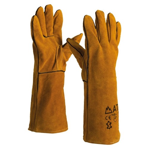 Suvirintojo pirštinės ATEX, odinės, rudos