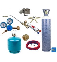 Soldering kit (torch, reducer, oxygen, propane-butane cylinders, hoses, clamps, transition, nut)