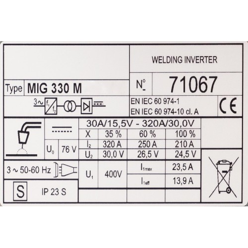 Suvirinimo aparatas FORBY® HD MIGMAN 330 M (pramoninis) PAGAMINTA ČEKIJOJE