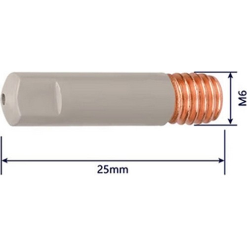 Contact tip F14 / F15 (M6x25) - 0.8 mm (ceramic coated)
