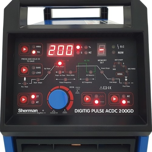 Inverterinis suvirinimo aparatas Sherman DIGITIG pulse AC/DC 200GD