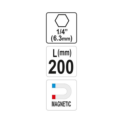 Screwdriver bit holder with magnet 200mm
