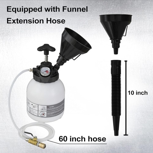 Stabdžių sistemos nuorinimo ir užpildymo įrenginys su ATF adapterių rinkinys