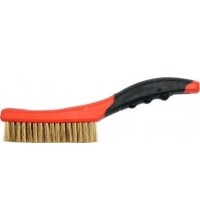 Šepetys vielinis žalvarinis, plastikine rankena