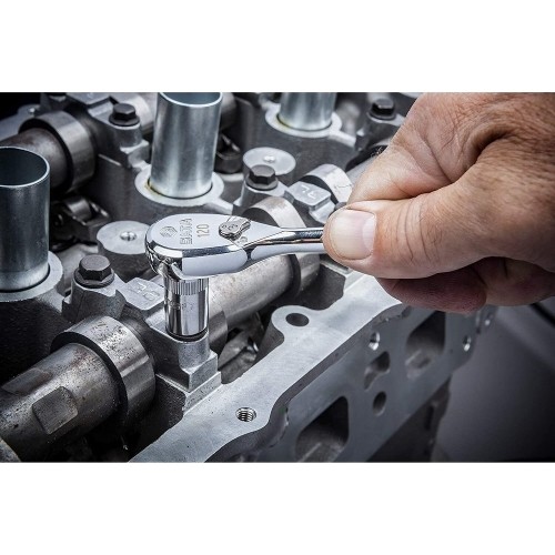 1/4" Dr. Quick-release ratchet (oval head, metal handle), 60 teeth 120P