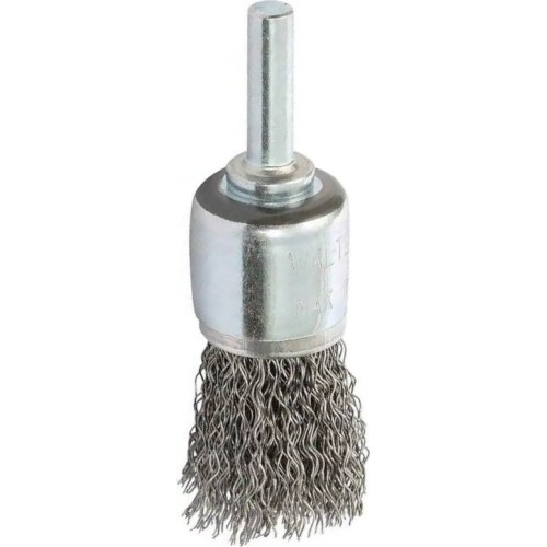 Šepetys INOX teptuko tipo, garbanotas 25mm su koteliu