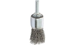 Šepetys INOX teptuko tipo, garbanotas 25mm su koteliu