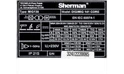 Synergic DIGIMIG 141 CORE inverter welder for gas-free welding