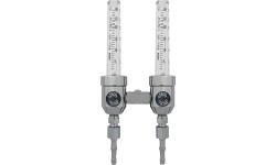 Double rotameter with valves