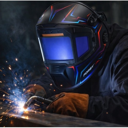 Suvirintojo skydelis FORBY su automatiniu/panoraminiu filtru