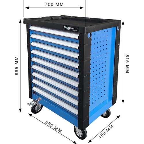 Tool trolley 6/9, blue