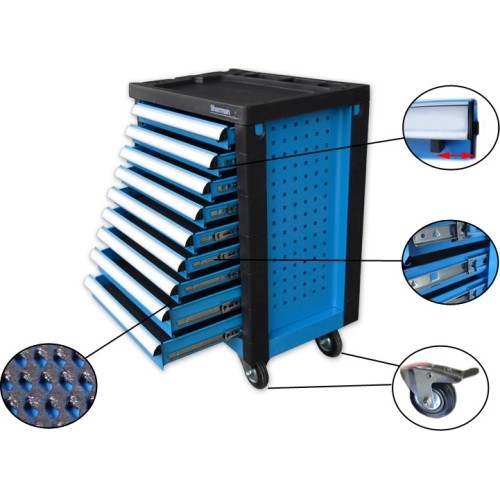 Tool trolley 6/9, blue