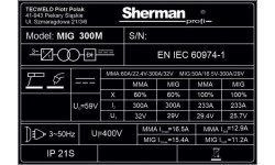 Inverter welder Sherman MIG 300M/4R