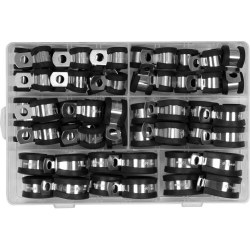 Press on clamps with rubber set 52pcs (6-19mm)