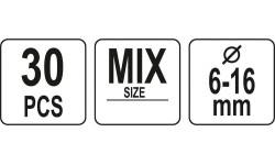 Twisted cable clamps set (30pcs)(6-16mm)