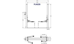 Hidraulinis dviejų kolonų keltuvas su mechaniniais saugumo fiksatoriais, 4.0t - 4.0t, 380V