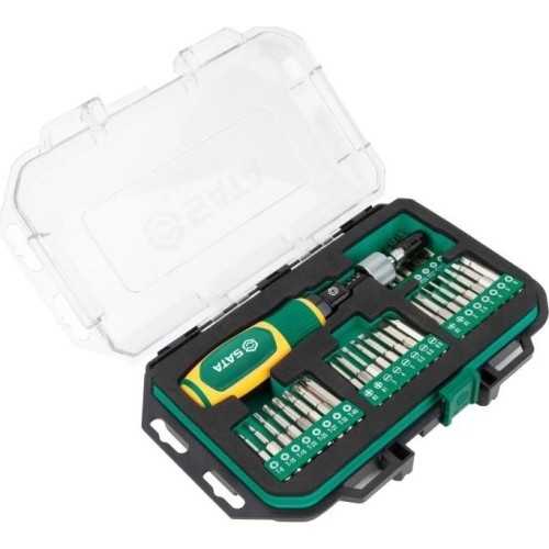 1/4" Dinometrinio atsuktuvo 1-6Nm ir keičiamų antgalių rinkinys [plok.,PZ,PH,torx] 33vnt.