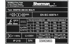 DIGITIG 208 DC MULTI inverter welder