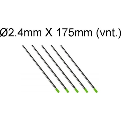 TIG volframo elektrodas WP 175mm (1 vnt.), žalias - 2.4mm