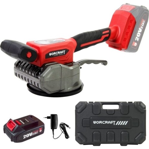 Akumuliatorinis vibracinis įrankis plytelėms su plastikine dėže 20V 2.0Ah