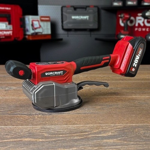 Akumuliatorinis vibracinis įrankis plytelėms su plastikine dėže 20V 2.0Ah