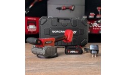 Akumuliatorinis vibracinis įrankis plytelėms su plastikine dėže 20V 2.0Ah