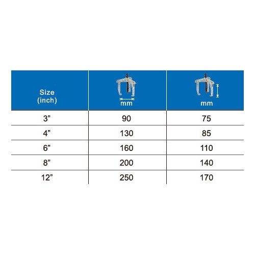Universal gear puller 3 jaw - Išskleidimas 90mm