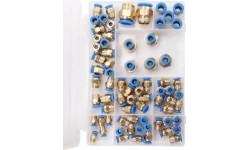 Set of threaded pneumatic quick connectors (4 - 16mm)(1/8"+1/4"+1/2") 72pcs