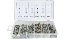 Stiklinių saugiklių rinkinys (120vnt) 5-30A
