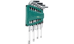 L-type hex key long ball point set 12pcs. (1/16"-3/8") (S.A.E.)